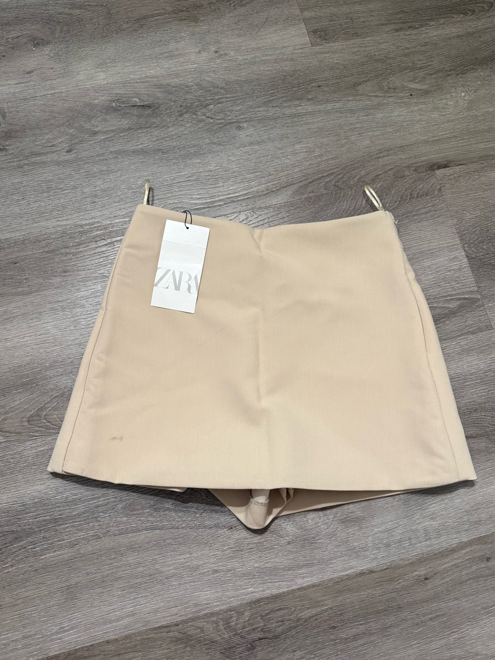 Zara Cream Mini Skort with Hidden Shorts
